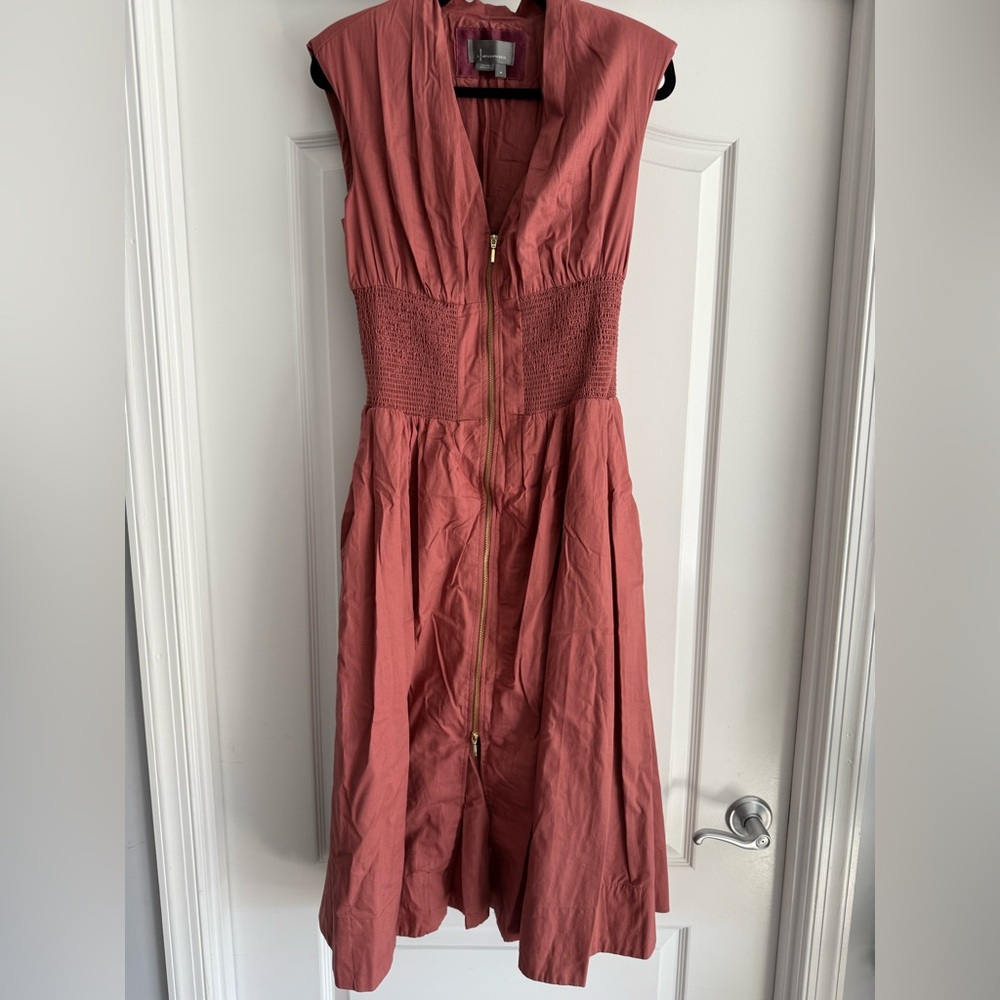 Anthropologie Terracotta Tommie Zip Front Dress